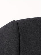 Pearson OBM Youth Men's Student Korean-Style Casual Tweed Wool Blend Overcoat, Mid-Length with Detachable Hood, Trendy Outerwear for Men - Black