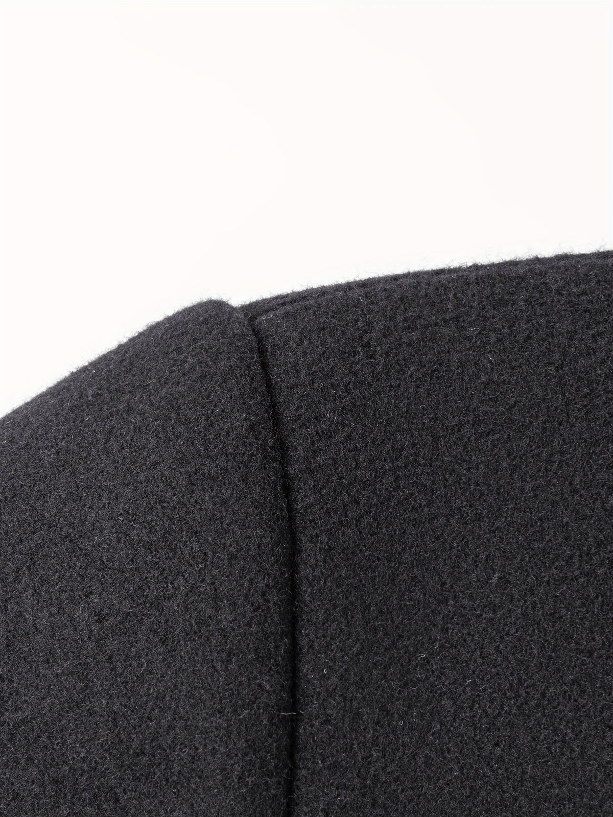 Pearson OBM Youth Men's Student Korean-Style Casual Tweed Wool Blend Overcoat, Mid-Length with Detachable Hood, Trendy Outerwear for Men - Black
