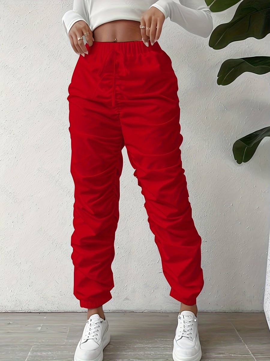 European and American Trendy Pleated Cuffed Pants - Unique Style, Express Yourself - 【Red】