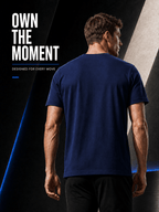 15pcs High-Quality Men'S Solid Color Short-Sleeve T-Shirts, Available in Multiple Colors, Casual, Comfortable, Lightweight, Fashionable, Basic Style Tops, Suitable for Daily Wear, Work, Sports, And As Gifts - Blue15Pack