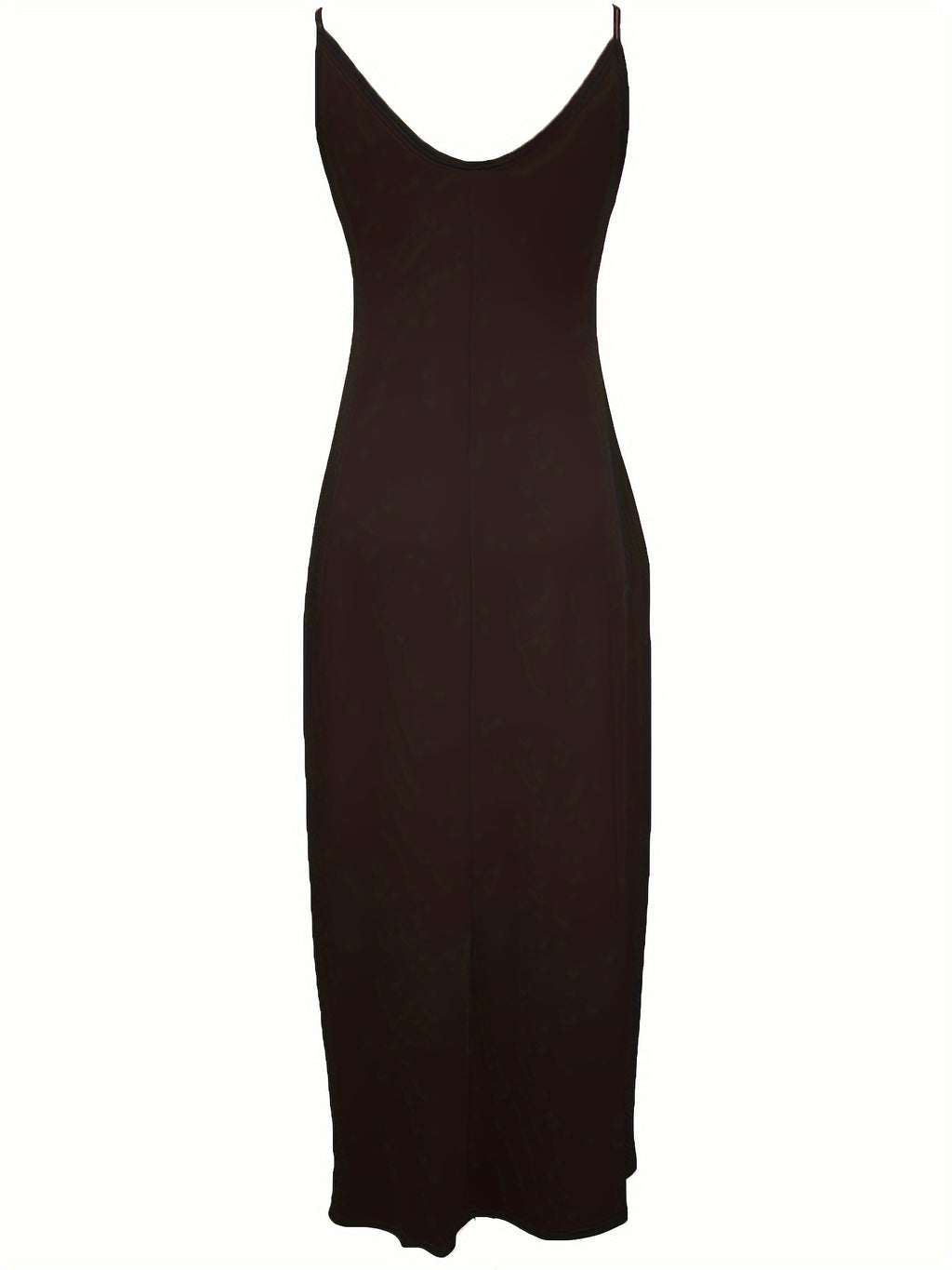 Oriented to European And American Foreign Trade Cross-Border New Women'S Long Dress, Slim And A-Line Solid Color Pattern Suspender Dress - Black