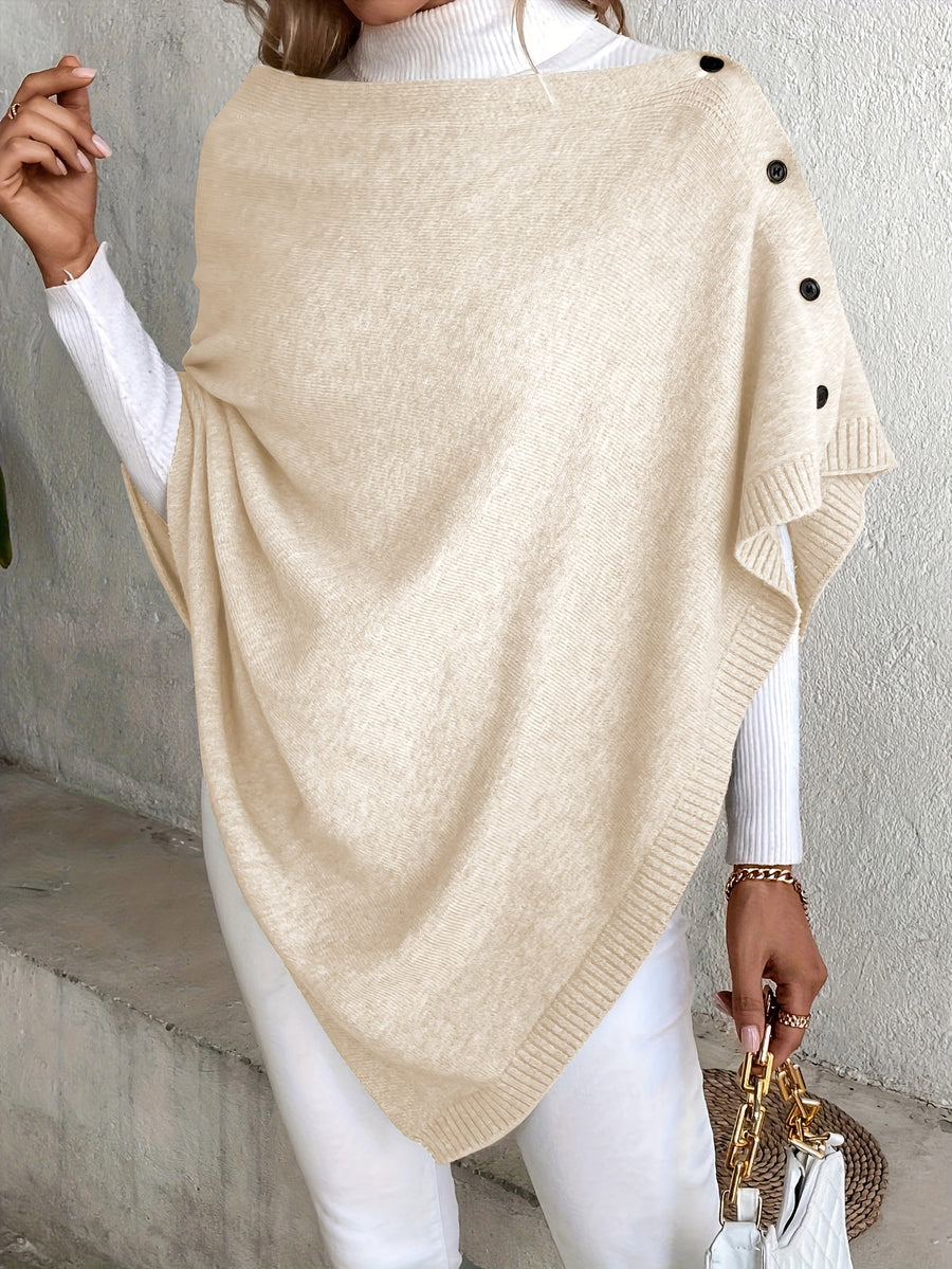 A Versatile Cape That Can Be Styled in Various Ways Throughout The Year, Featuring an Elegant Design, Solid Colors, Buttons, And Suitable for Air-Conditioned Environments - Lotus lotus and apricot