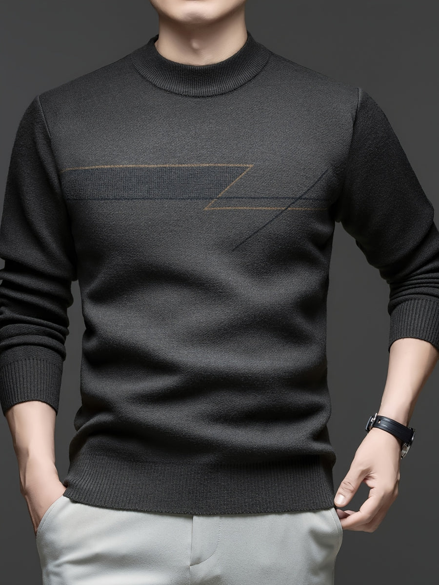 Minimalist Urban Warm Sweater, Wear-Resistant for City Casual Wear - Dark Khaki 2