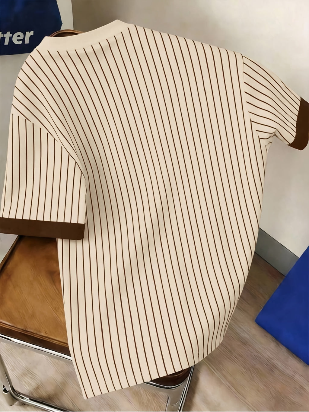 Men'S Casual Striped Cuff Patchwork Round Neck Summer T-Shirt, Comfortable And Breathable [Printed Design - Not Textured] - Mixed Color 4