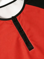 9pcs Set of High-Value, Cost-Effective Henley Shirts, Comfortable And Skin-Friendly, Easy And High-End, Breathable And Sweat-Absorbent, Suitable for Fitness, Versatile, Classic And Luxurious, Perfect for Everyday Casual Wear - Red