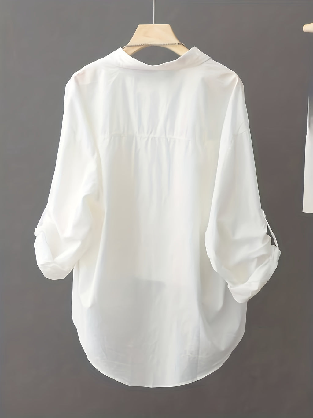 Women's Shirt, Lightweight Comfortable Long Sleeve Shirt, Simple Fashion Versatile Loose Casual Women's Shirt - White