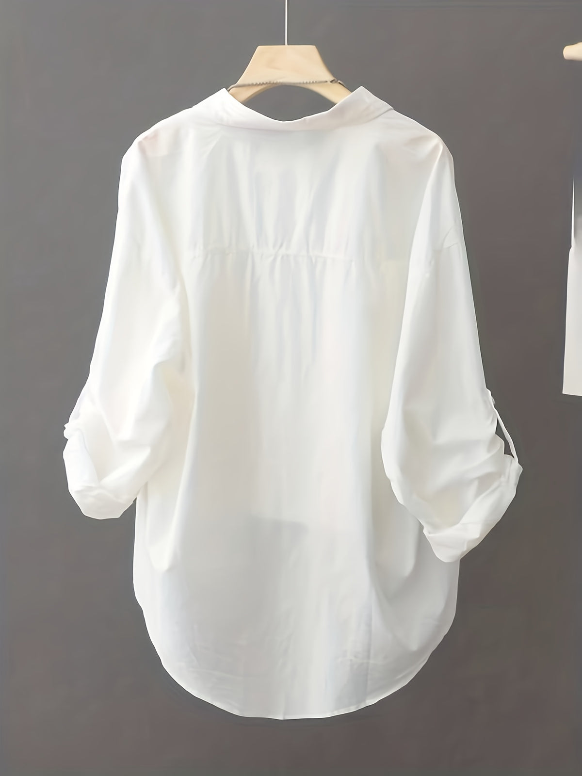 Women's Shirt, Lightweight Comfortable Long Sleeve Shirt, Simple Fashion Versatile Loose Casual Women's Shirt - White