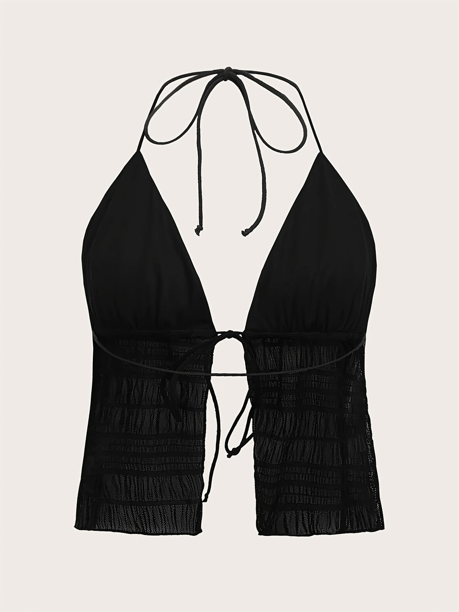 Women'S Fashion Elegant Casual Mesh Cami - Black