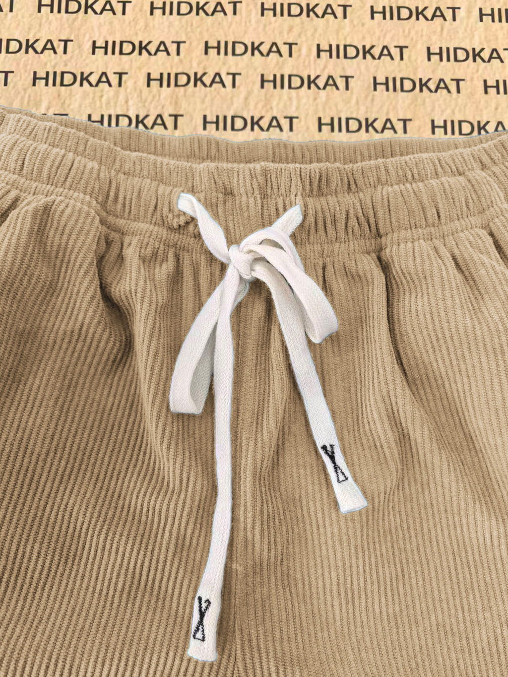 Women'S New Casual Corduroy Shorts, Waist Drawstring, Summer Thin Fashion Shorts Suitable for Daily Leisure, Wear - Apricot