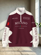 Men'S Half-Zip Lapel Sweatshirt Fashion Letter Print Casual Pullover Trendy Color-Block Patchwork Spring/Autumn Athletic Top Winter Clothes for Men - Multicolor 6