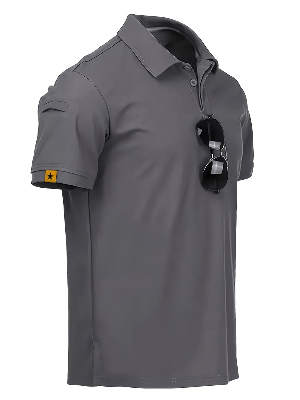 3-Pack Summer Men's Quick-Dry Sweat-Wicking Breathable Lapel Polo Shirts, Outdoor Sports Base Layers, Commuting, Training, and Security Short Sleeves - Gray green card