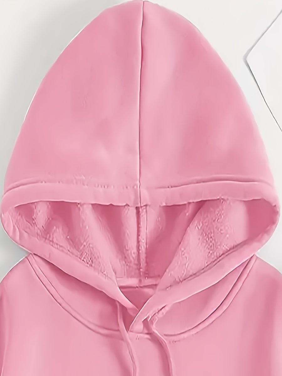 Genuine Women'S Summer Clothing, Snow White Wedding Theme Cartoon Pattern with Flowers And Text Decoration, Autumn Winter Fashion Fleece-Lined Hooded Sweatshirt, Women'S Printed Casual Elegant Top, Cute Top - Pink Color