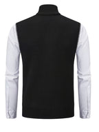 2pcs Spring/Autumn Style Sweater Knit Vest Zipper Cardigan with Real Pockets, Solid Color, Unisex Vest - E7015K+HEI