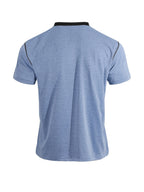 Men'S Spring Summer New Light Luxury Color-Block Henley Collar Short Sleeve T-Shirt, Half-Button 3-Button American Retro Top, High-Stretch Soft And Skin-Friendly Fabric, Breathable And Comfortable - Blue