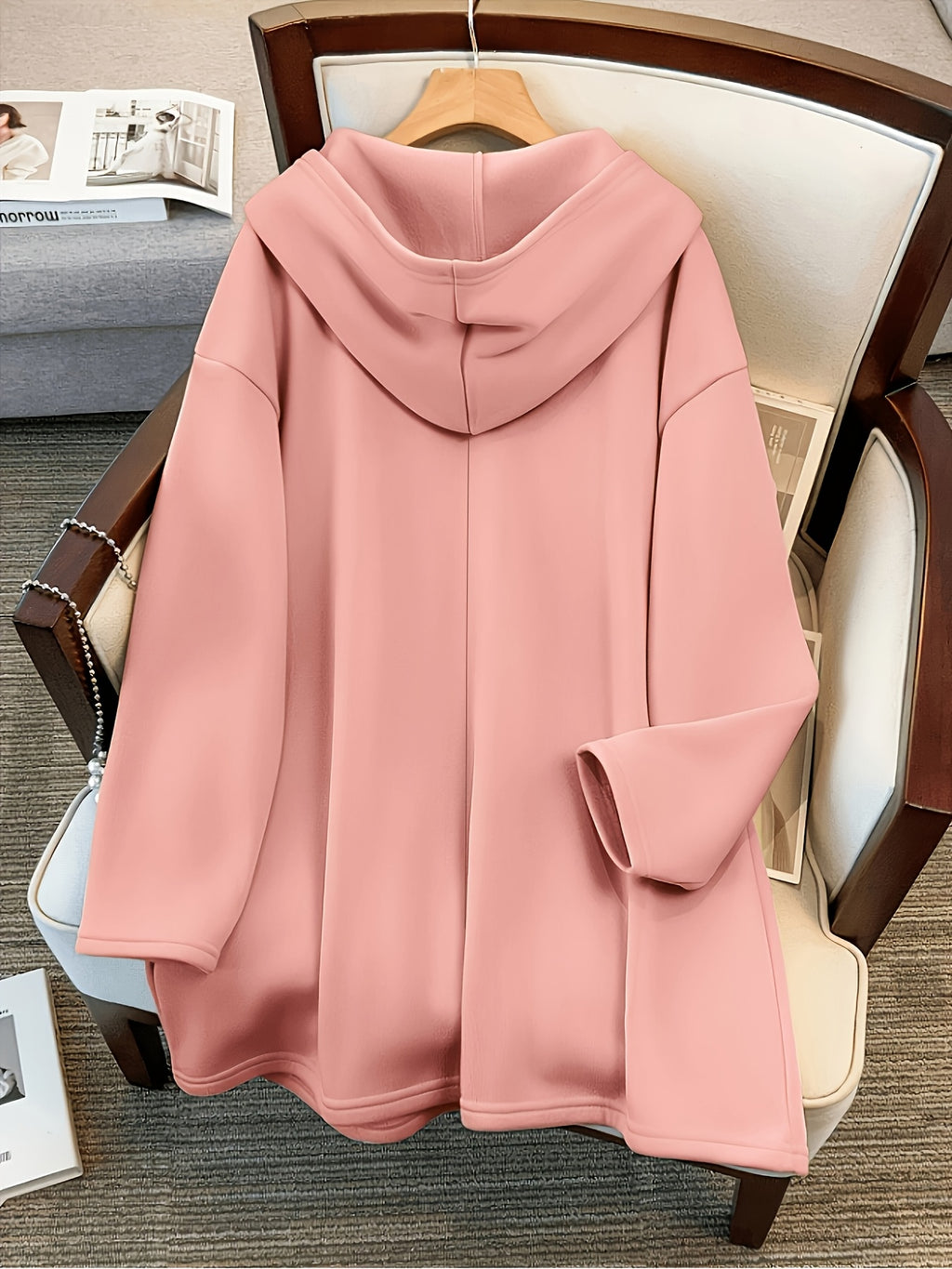 Women'S Fashion Jacket Zip-Up Coat - Peach