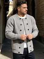 Autumn Winter Men'S Fashion Sweater Men'S Clothing Double-Breasted Knit Cardigan Top Casual Versatile Jacket - 10531-26311 Gray