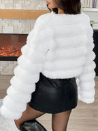 Yudomi Women's Elegant Faux Coat - White
