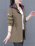 Mom's Trench Coat for Women, Mid-Length 2024 New Style, Spring/Autumn Outerwear for Middle-Aged Women, Stylish Top - Coffee Color