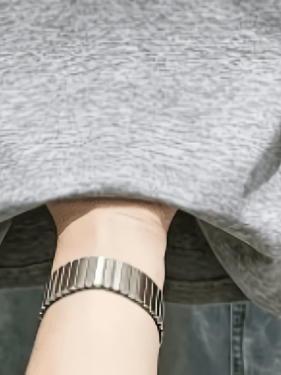 XXFL Directional Style Summer Regular Shoulder V-Neck Color-Block Fashion Versatile Short-Sleeve Top T-Shirt - Grey