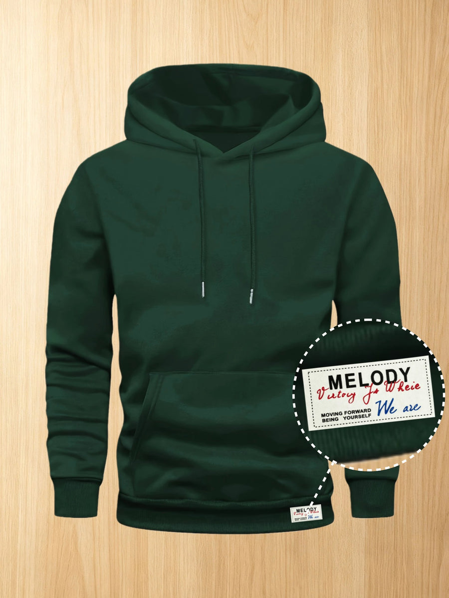 50%, 50%, Men'S Casual Pocket Ankle-Length Hooded Sweatshirt, Cuffs with Ribbed Bottom, Men'S Warm Fleece-Lined Sweatshirt for Global All-Season Base Layer - Dark Green 3
