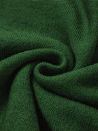 Spring Autumn Solid Color Round Neck Button Sweater Open Cardigan, Loose Casual Fashion Versatile Jacket, Soft Comfortable Elegant Women'S Top - Dark Green