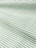 Summer Trendy New Men'S Versatile Basic Easy Individual Fun Back-Print Short Striped Loose Shirt - Light Green