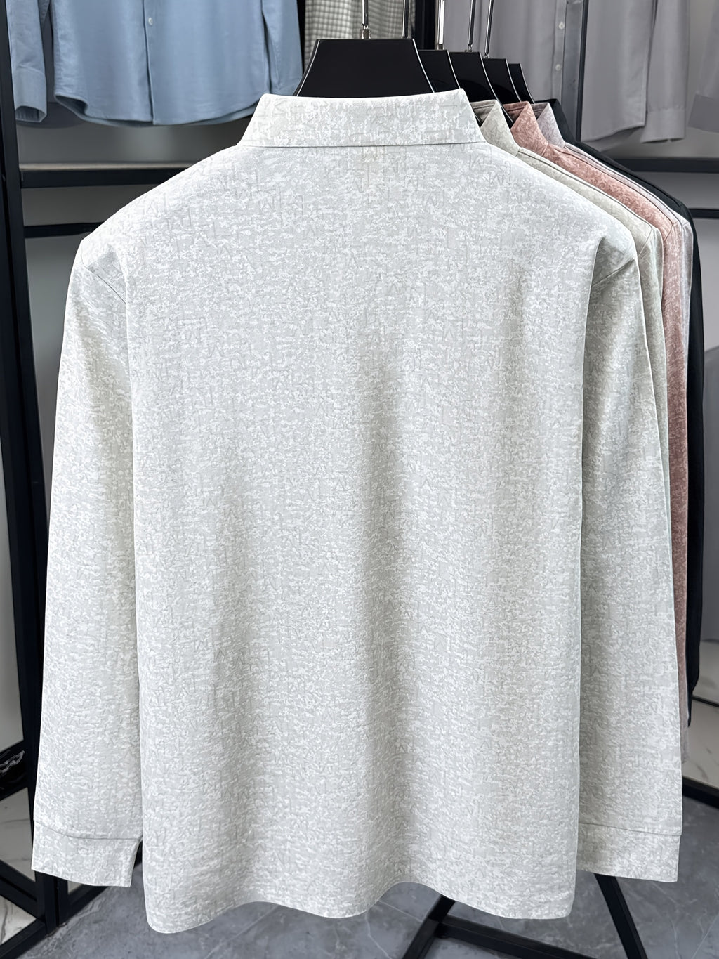 Middle-Aged Men'S Polo Shirt Golf Shirt Chest Letter Casual Men'S Long Sleeve Polo Shirt Breathable Comfortable Men'S Long Sleeve Collared Golf Sports Men'S Clothing Japanese Korean Style Trendy Spring Autumn Men'S Gift - White