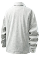 Men'S Lightweight Casual Jacket with Button-Front Closure - Lapel Design, Light Business Style Distressed Fashion Coat, Elegant Outerwear, 100% Polyester - Non-Shrinkable Fabric, Easy Care Material, Machine Washable, Office Appropriate - Beige gray