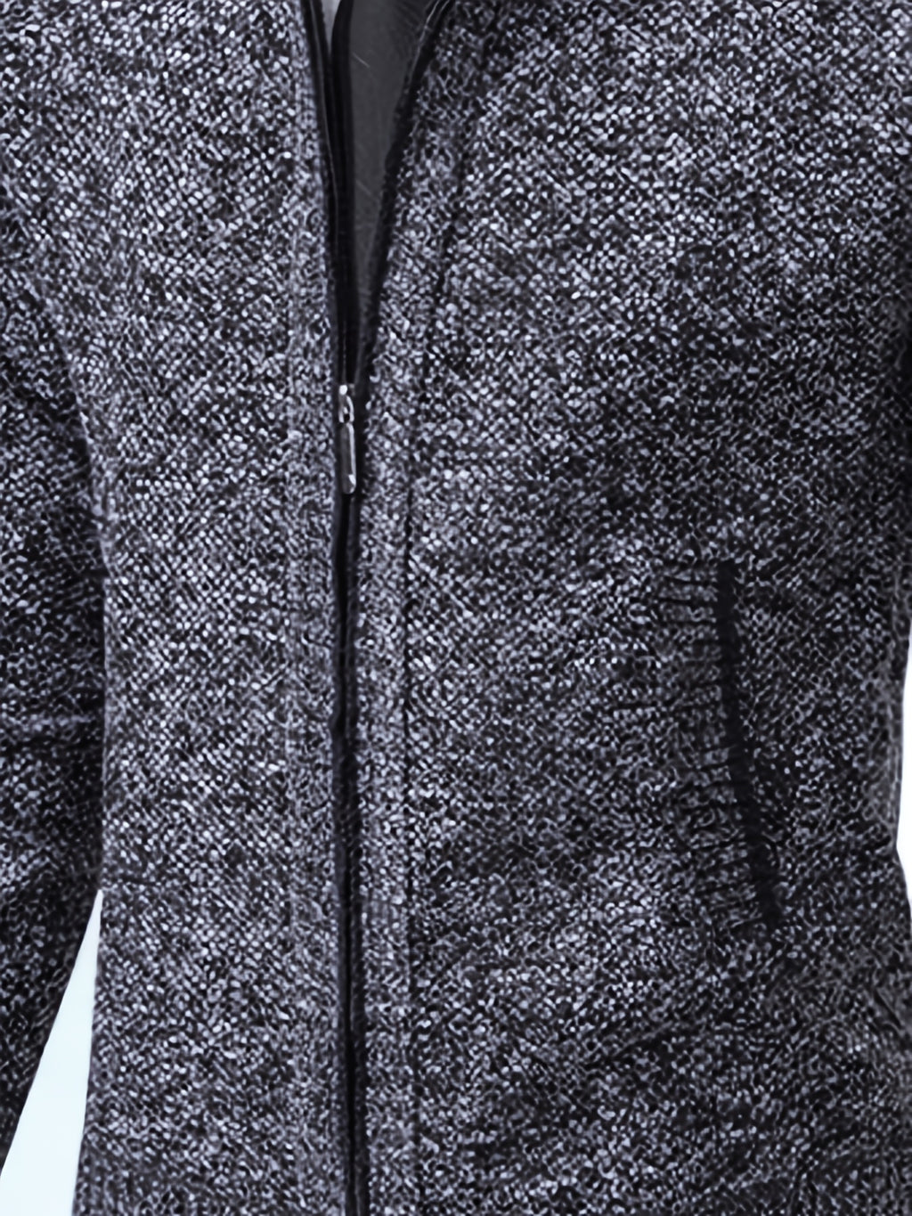 Single Casual Knitted Jacket with Stand-Up Collar And Smooth Zipper, Comfortable And Loose Retro Style, Versatile And Durable for Upper Body. (Includes Jacket) - Dark Gray
