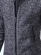 Single Casual Knitted Jacket with Stand-Up Collar And Smooth Zipper, Comfortable And Loose Retro Style, Versatile And Durable for Upper Body. (Includes Jacket) - Dark Gray