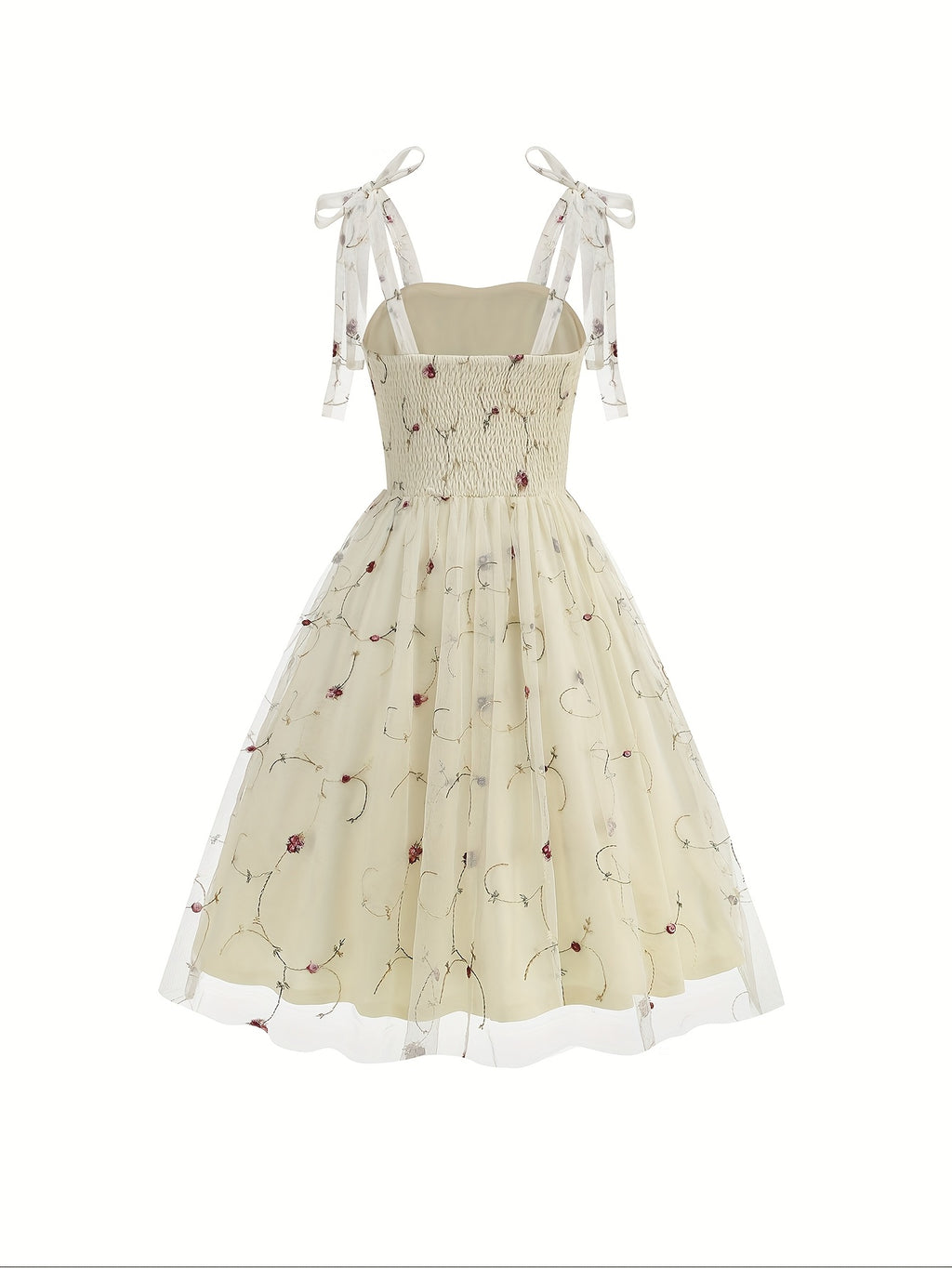 Women'S Princess Dress, Chic Summer Waist-Cinching Tube Top Hepburn Style Cami Dress, Vintage - Apricot