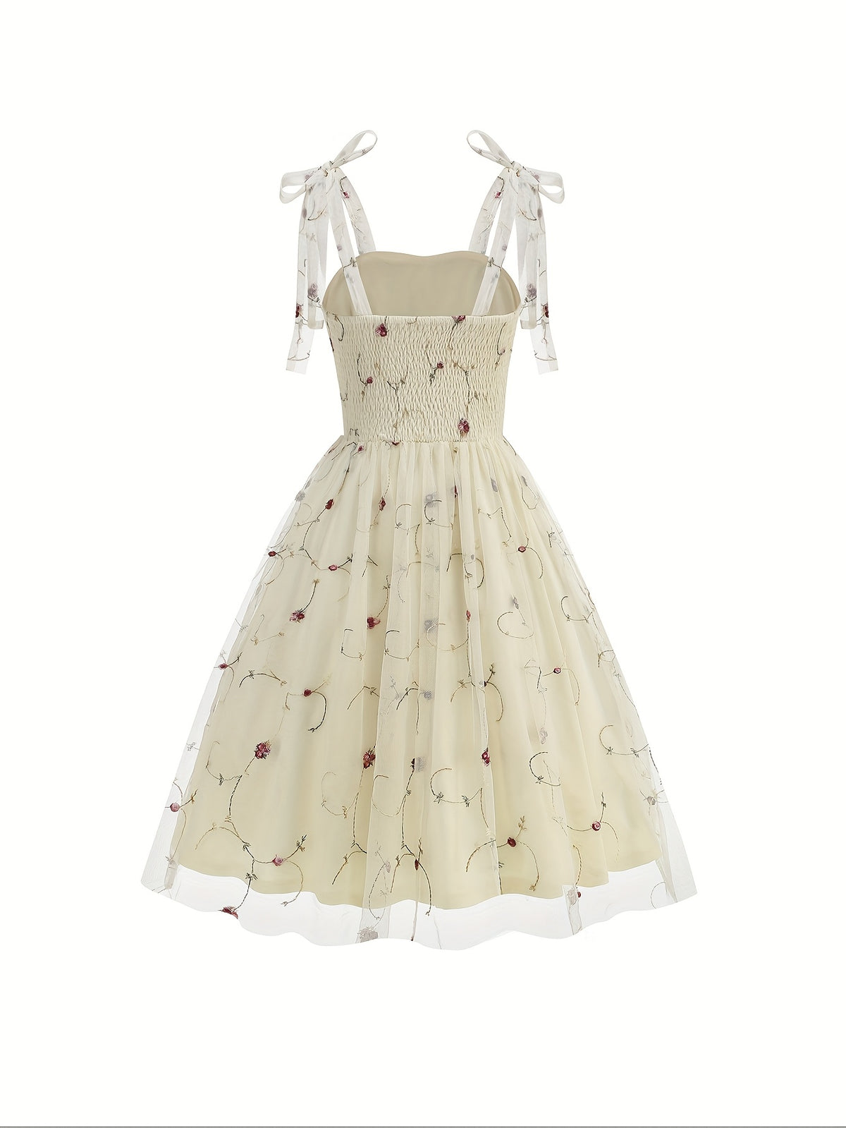 Women'S Princess Dress, Chic Summer Waist-Cinching Tube Top Hepburn Style Cami Dress, Vintage - Apricot