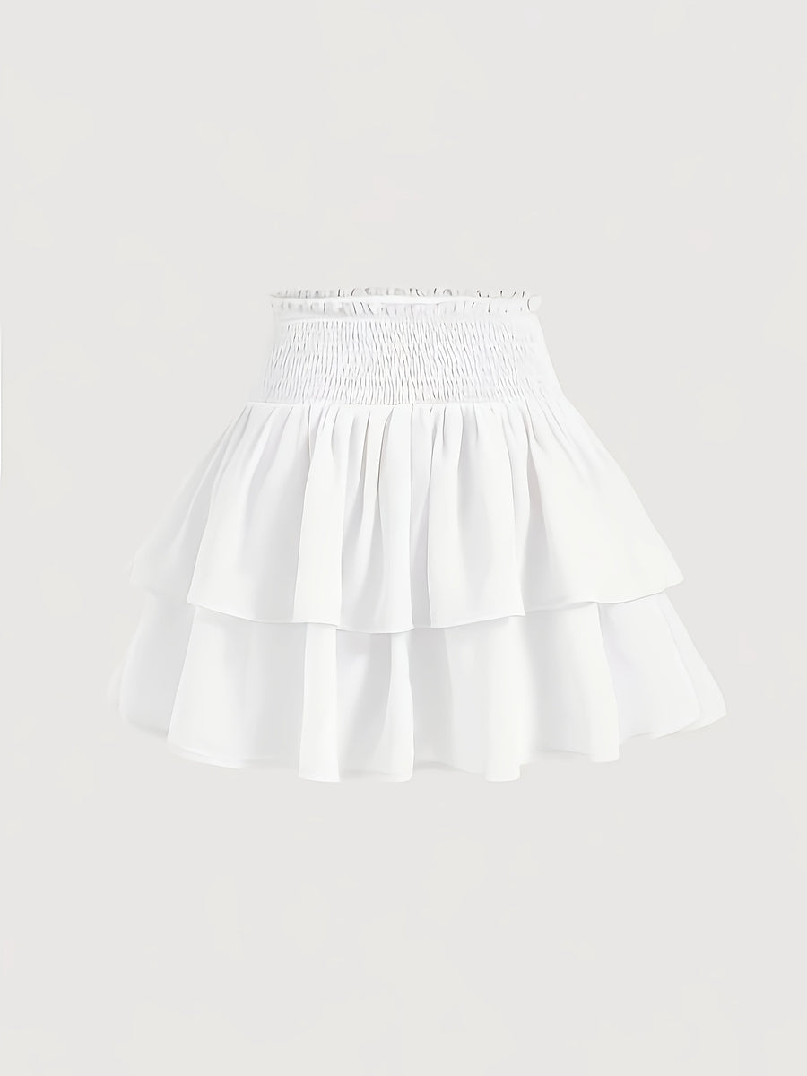 New Women'S High-Waisted Fitted Skirt with a Cake Style - White