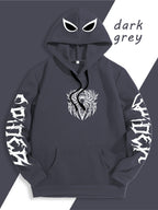 Warner Authorized Unisex Autumn Winter Hooded Sweatshirt, Suitable for Dark Gothic Enthusiasts, Street Fashion Players, Campus Daily Outings, Casual Shopping, Couple And Best Friend Trendy Wear - Dark Gray