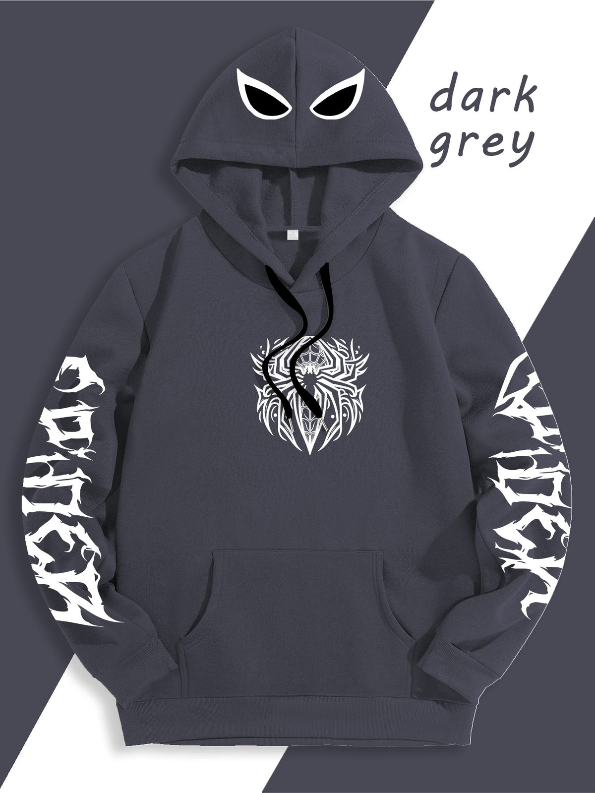 Warner Authorized Unisex Autumn Winter Hooded Sweatshirt, Suitable for Dark Gothic Enthusiasts, Street Fashion Players, Campus Daily Outings, Casual Shopping, Couple And Best Friend Trendy Wear - Dark Gray