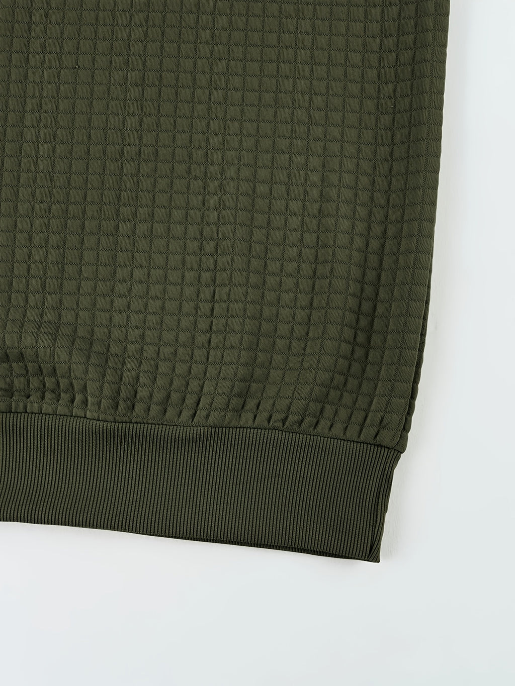 Men'S Waffle Knit T-Shirt, a Short Sleeve Crew Neck Casual Summer Top Featuring Premium Handcrafted Fashion Labeling. Made from Textured, Breathable Fabric with a Soft And Lightweight Feel, Offering a Comfortable Slim-Fit Design - Olive Green