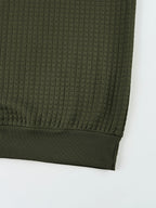 Men'S Waffle Knit T-Shirt, a Short Sleeve Crew Neck Casual Summer Top Featuring Premium Handcrafted Fashion Labeling. Made from Textured, Breathable Fabric with a Soft And Lightweight Feel, Offering a Comfortable Slim-Fit Design - Olive Green
