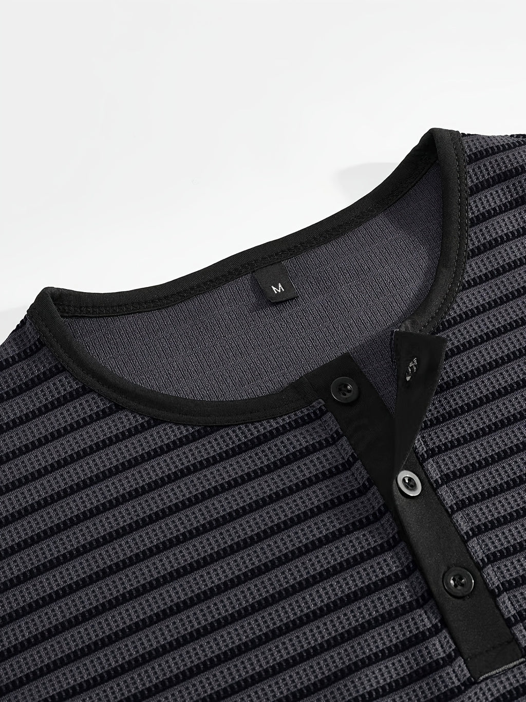 Men's Summer Short-Sleeve Color-Block Striped T-Shirt - Dark Gray