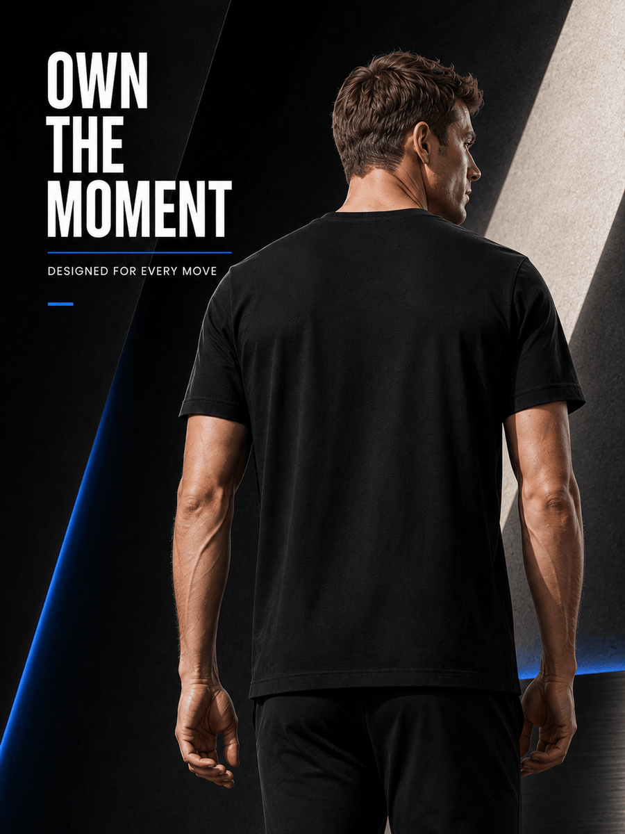 15pcs High-Quality Men'S Solid Color Short-Sleeve T-Shirts, Available in Multiple Colors, Casual, Comfortable, Lightweight, Fashionable, Basic Style Tops, Suitable for Daily Wear, Work, Sports, And As Gifts - Black 15-pack