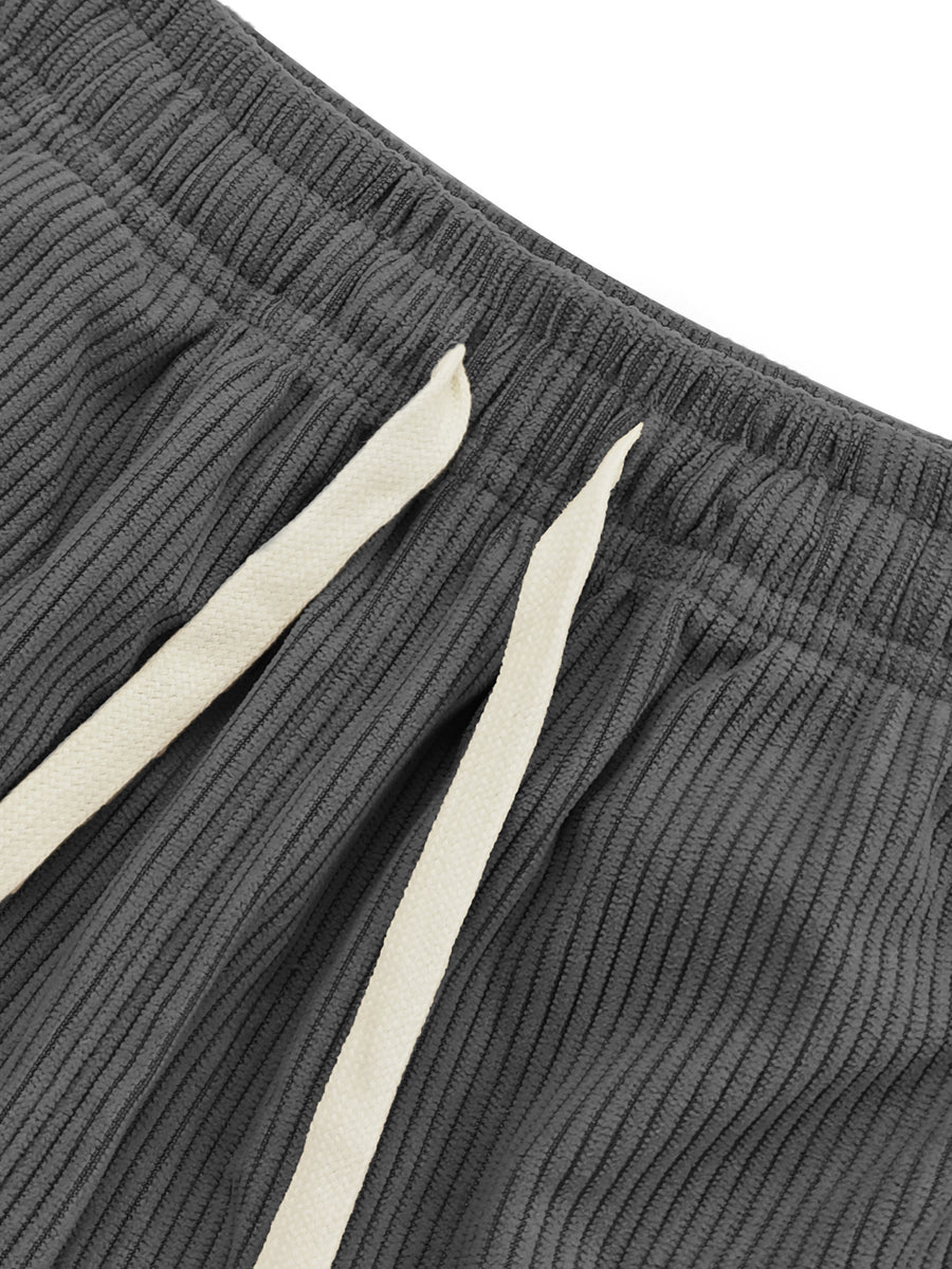 Women'S Elegant Casual Style Lightweight Breathable Corduroy Hot Pants, Women'S Summer Waist Drawstring Elastic Waist Design Pants with Back Pockets, Short Shorts Suitable for Office Dates Outdoor Beach Casual Vacation Or Daily Casual Wear - Grey