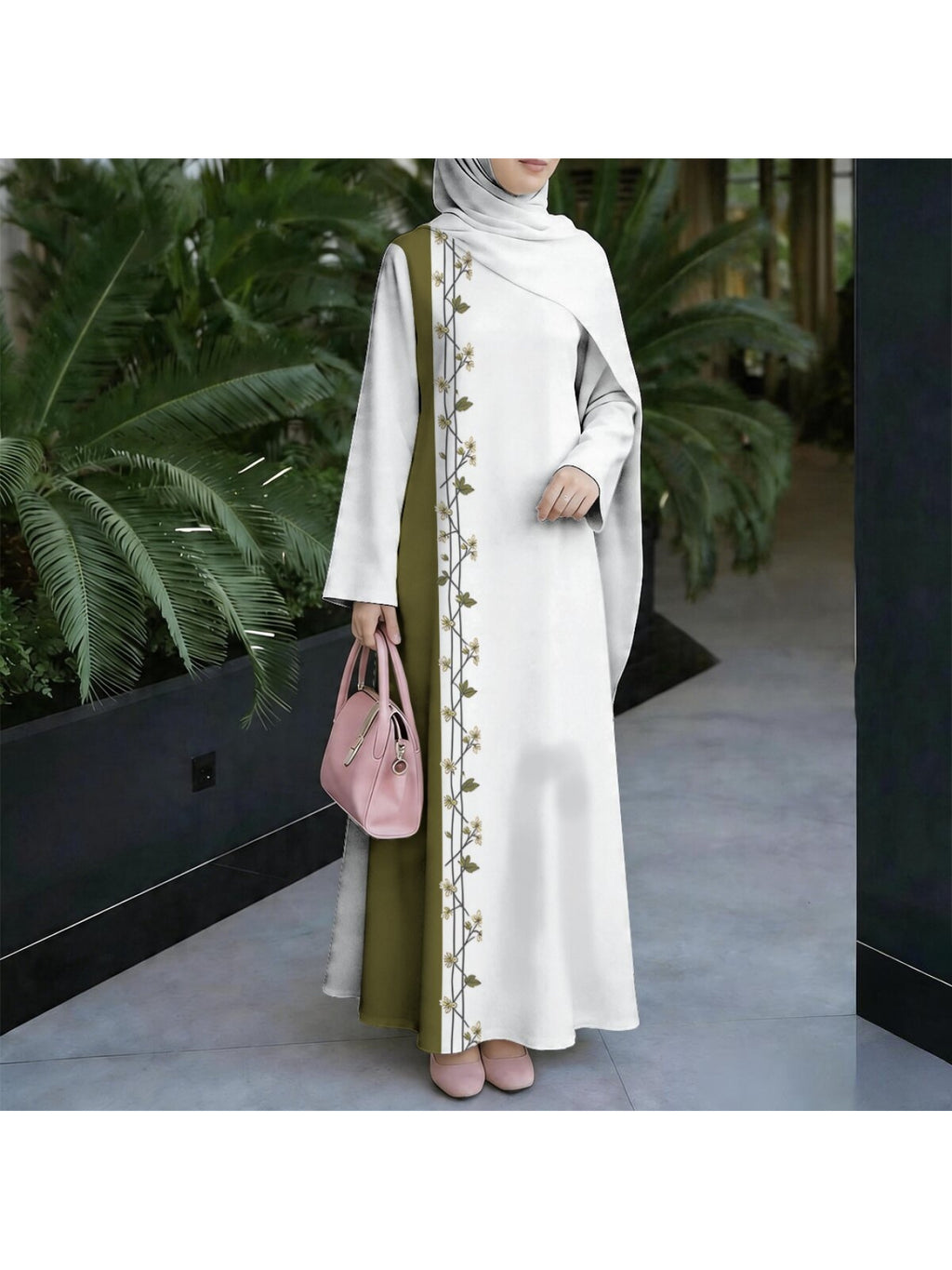 2026 Special Collection, Muslim Women'S Long Dress, Middle Eastern Traditional Cultural Costume, Suitable for Malaysian Women to Wear, Comfortable And Breathable Fabric (Headscarf Accessory Not Included) - Mixed Color 1