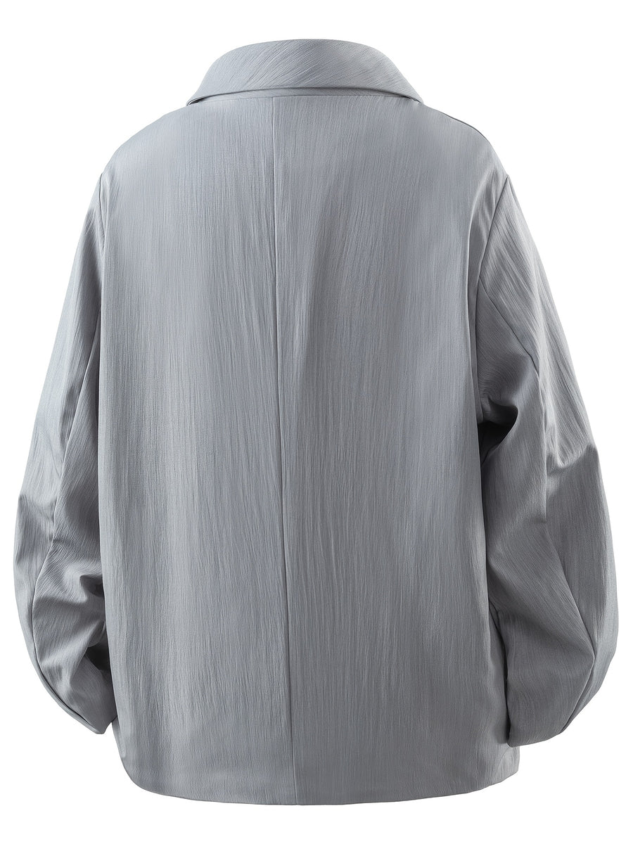 A Men's Casual and Fashionable Suit Jacket, with a British Style Mini Suit and a Casual Suit Silhouette, Suitable for Travel, Work, Parties, College Holidays, Gifts, with Elasticity, Easy and Unrestrained - Grey