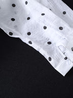 Fashionable Loose Long Polka Dot Shirt | Casual Style, Hooded Collar, Ideal For Spring/Summer/Fall - White
