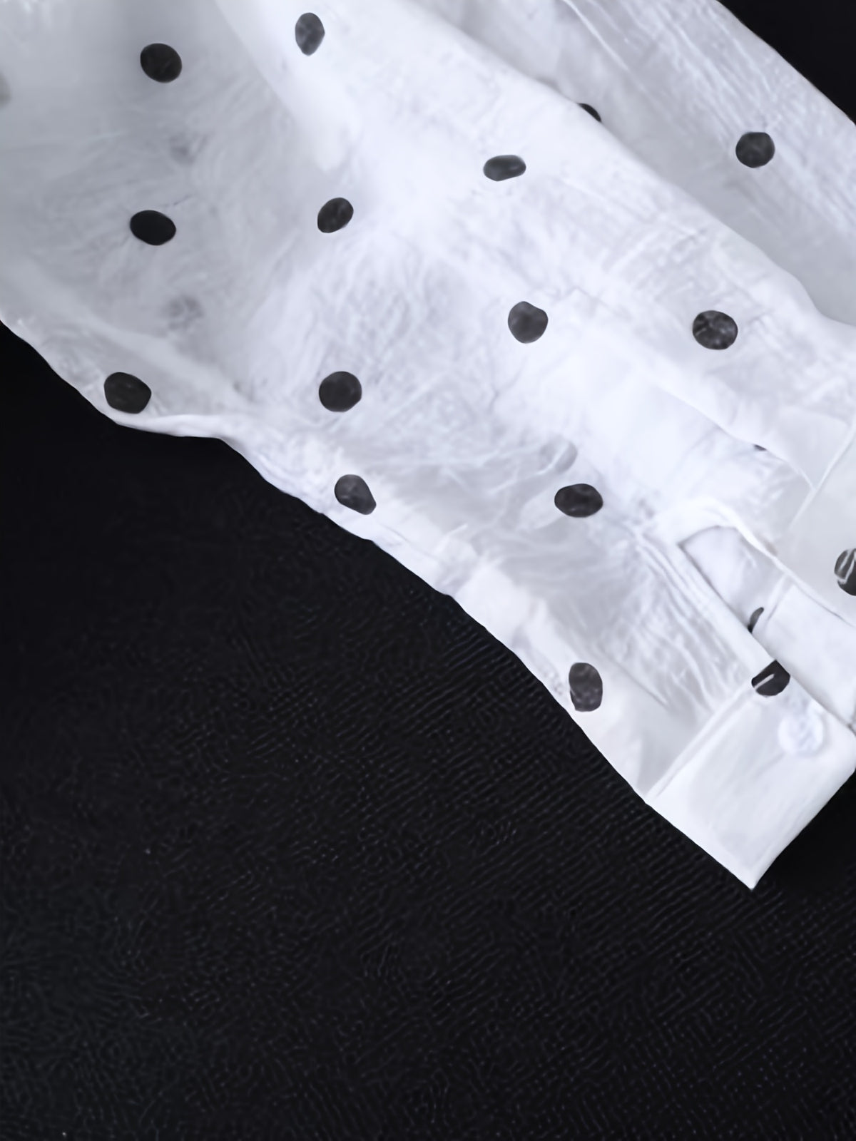 Fashionable Loose Long Polka Dot Shirt | Casual Style, Hooded Collar, Ideal For Spring/Summer/Fall - White