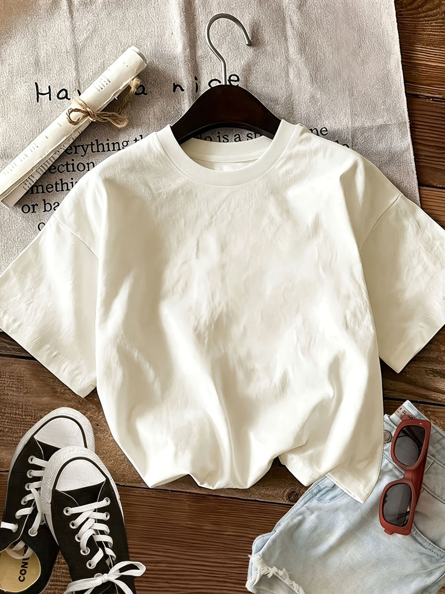 Letter Print Short Sleeve Round Neck Athletic T-Shirt Women'S Top - Apricot