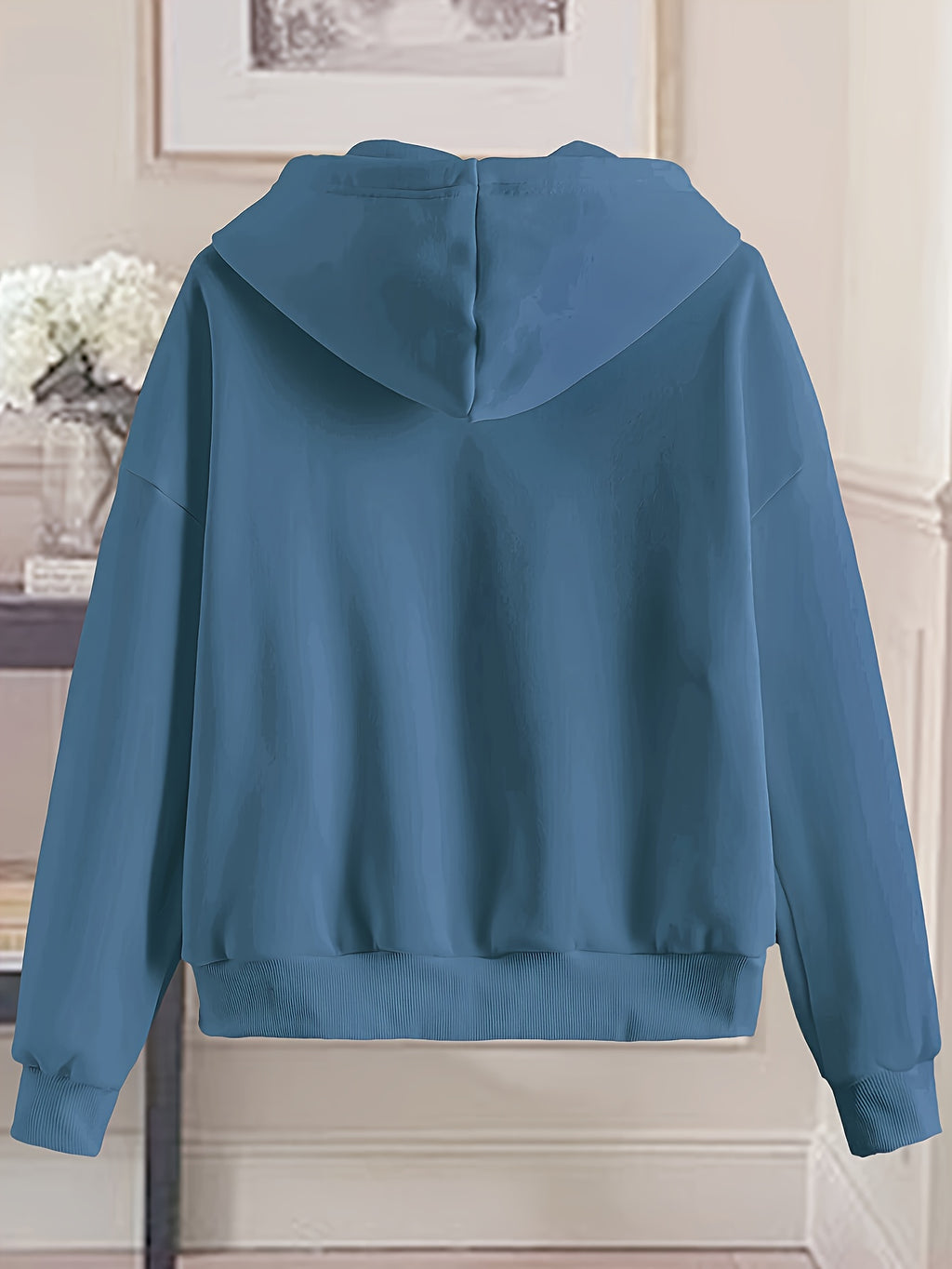 Women'S Fashion Zip Hoodie - Peacock Blue