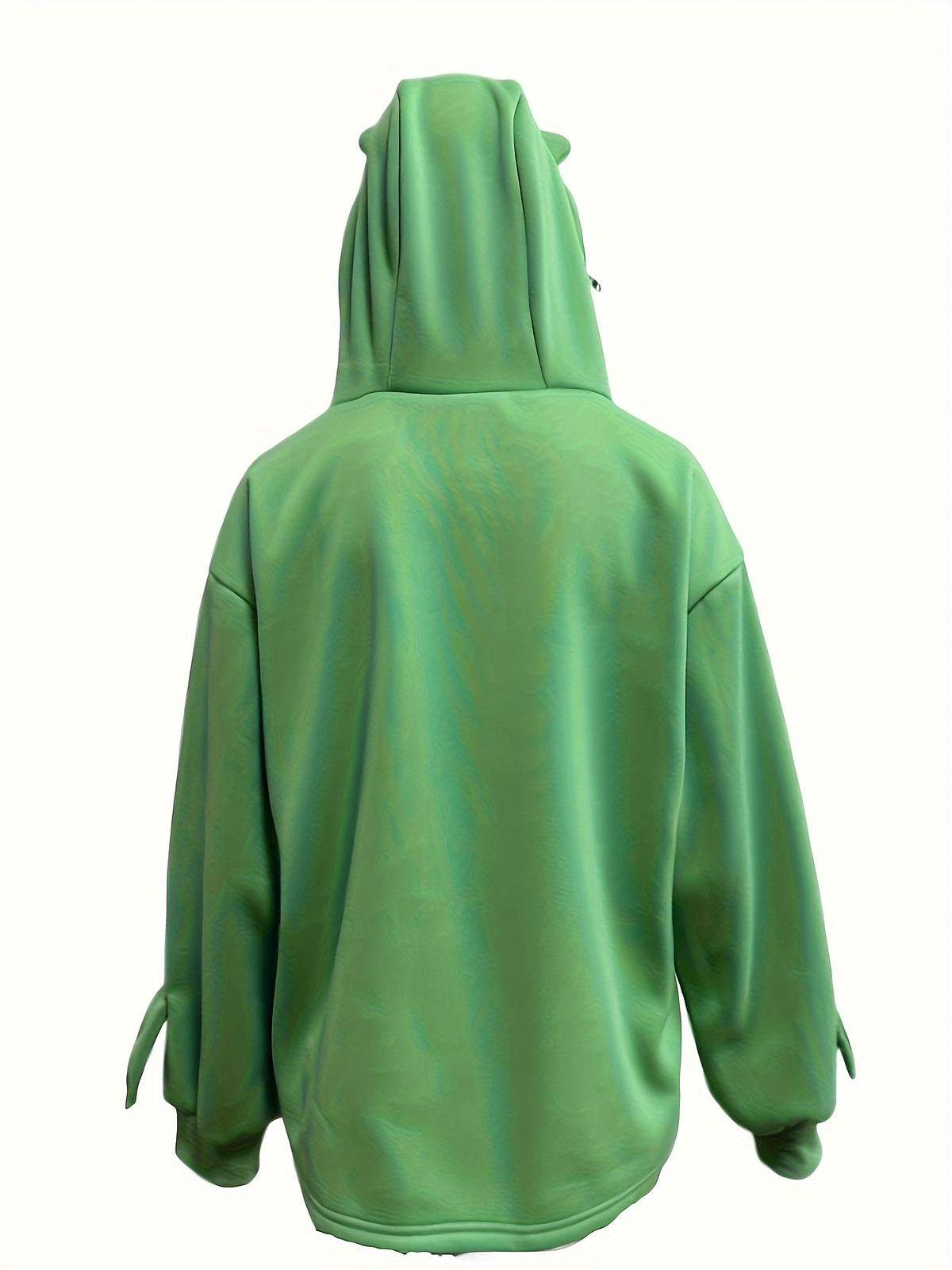 Fortune-Attracting Autumn/Winter Quirky Cartoon Frog Sweatshirt, Unisex Loose Fit -Lined Hooded Jacket, Trendy Streetwear Couple's Outfit - Green