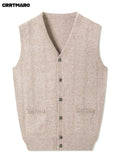 Men'S Thick Knit Cardigan, Warm Casual Layering Top for Fall And Winter - Camel