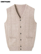 Men'S Thick Knit Cardigan, Warm Casual Layering Top for Fall And Winter - Camel