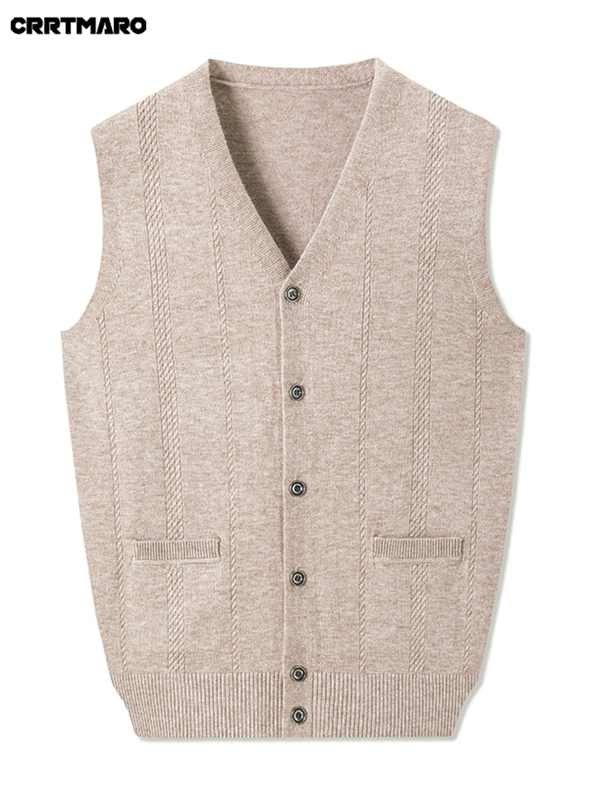 Men'S Thick Knit Cardigan, Warm Casual Layering Top for Fall And Winter - Camel